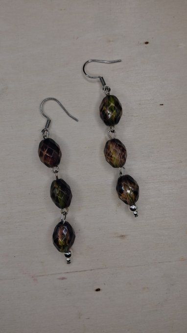 Boucles  d’oreilles vitrail 