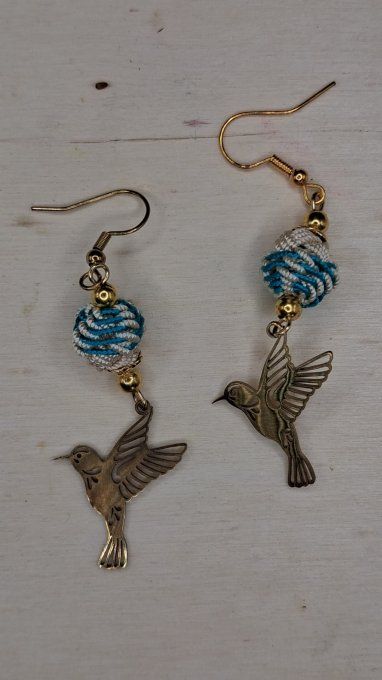 Boucles d'oreilles colibri