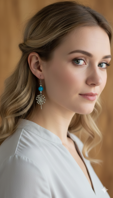 Boucles d’oreilles pissenlit 