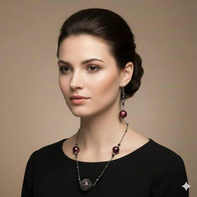 PARURE Bohème chic ( COLLIER + BOUCLES)