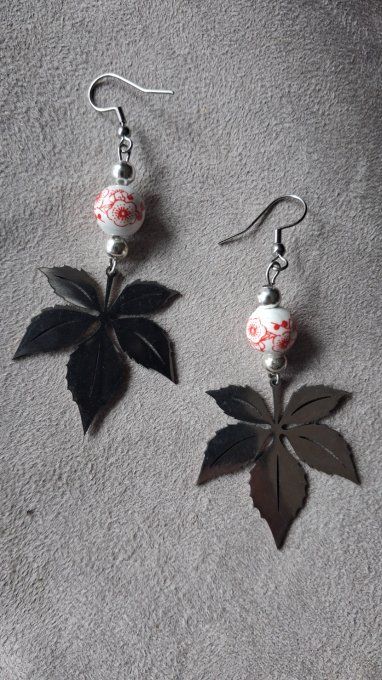  Boucles d’oreilles Feuillle
