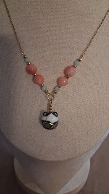 Collier chat porte bonheur