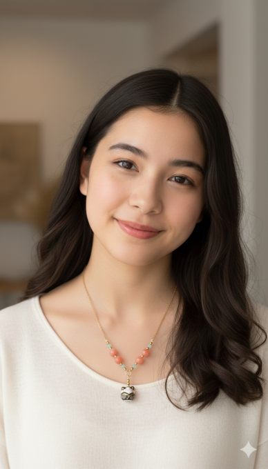 Collier chat porte bonheur